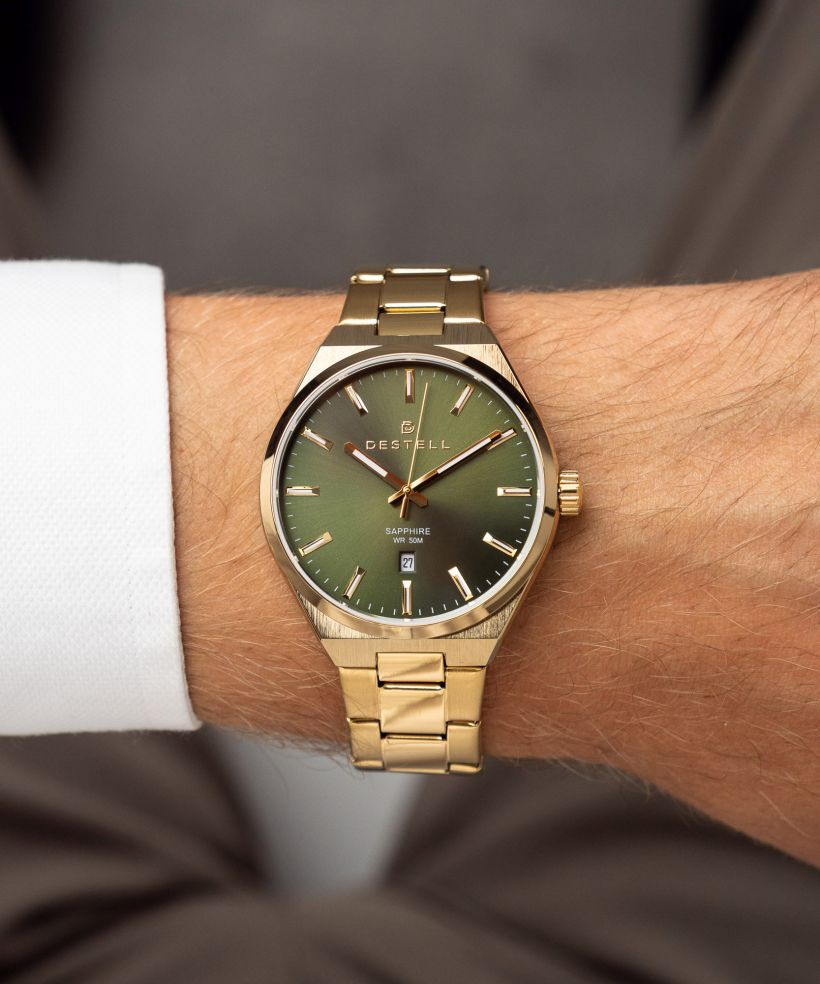 Годинник Чоловічий DESTELL Aries Green Gold Steel Sapphire