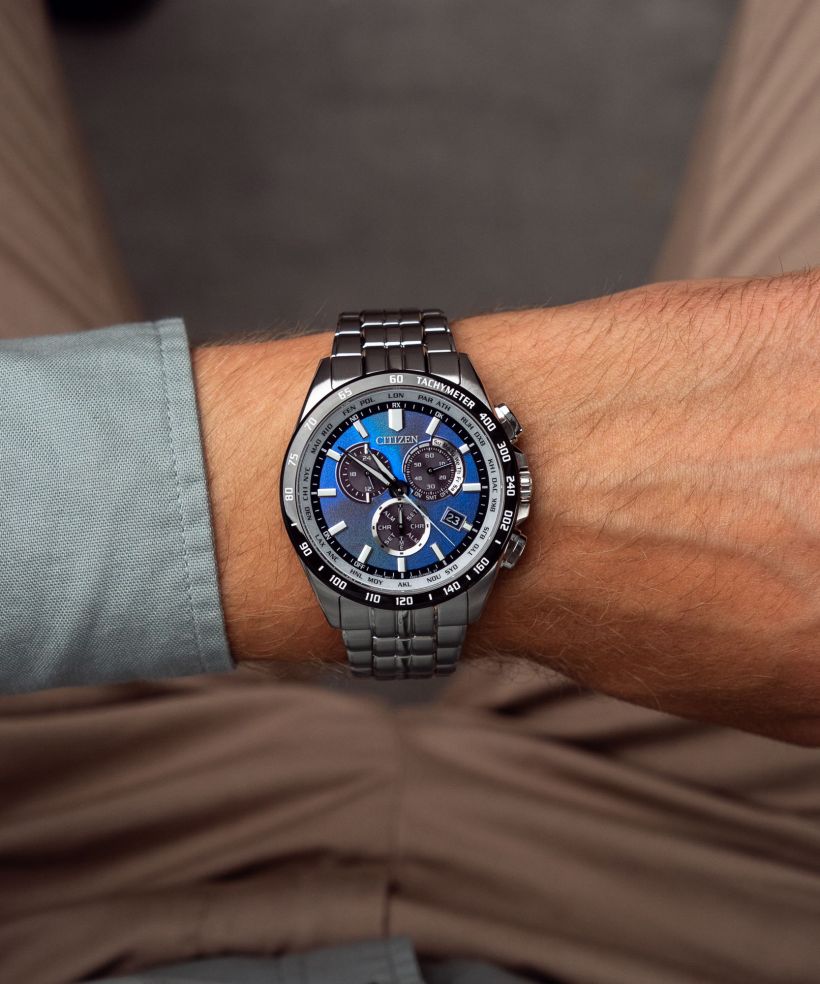 Годинник Чоловічий Citizen Radio Controlled Unite With Blue Chronograph Solar Limited Edition