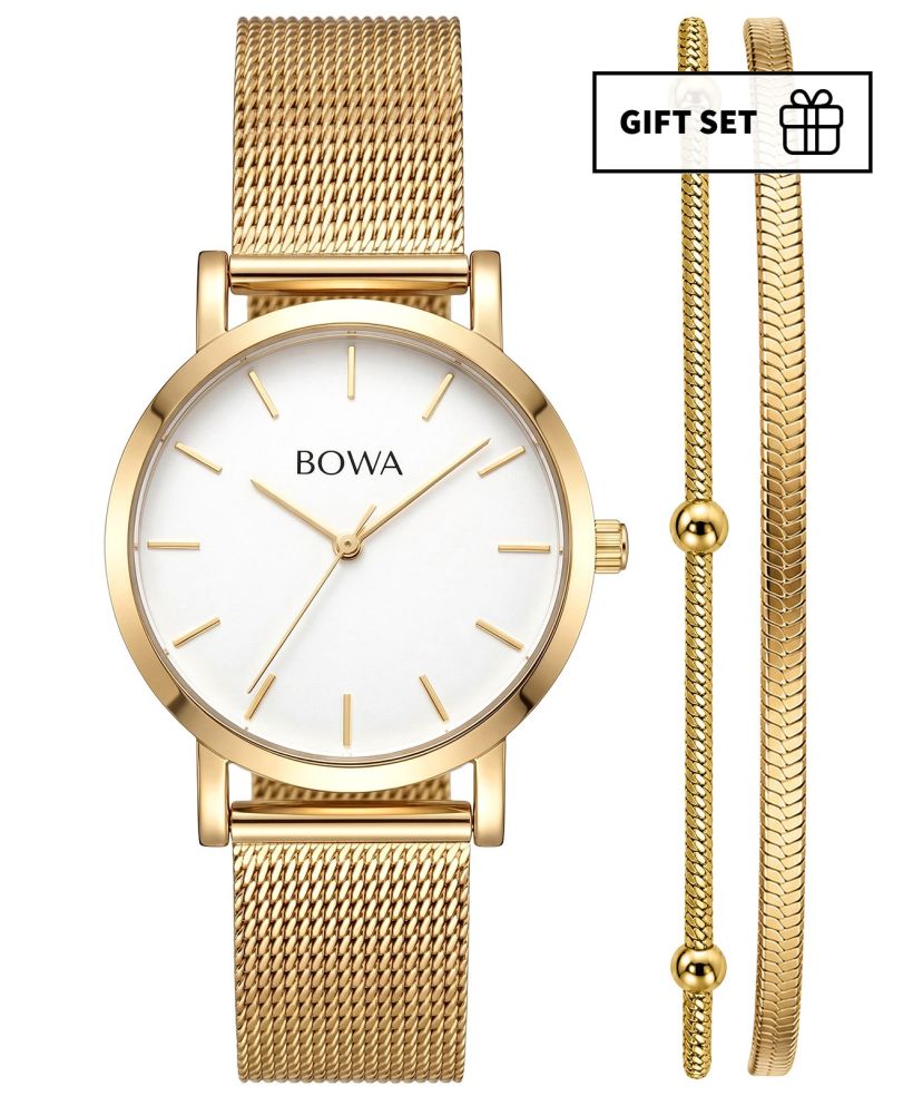 BOWA Tokyo White-Gold Mesh 33 Gift Set (годинник + браслет)