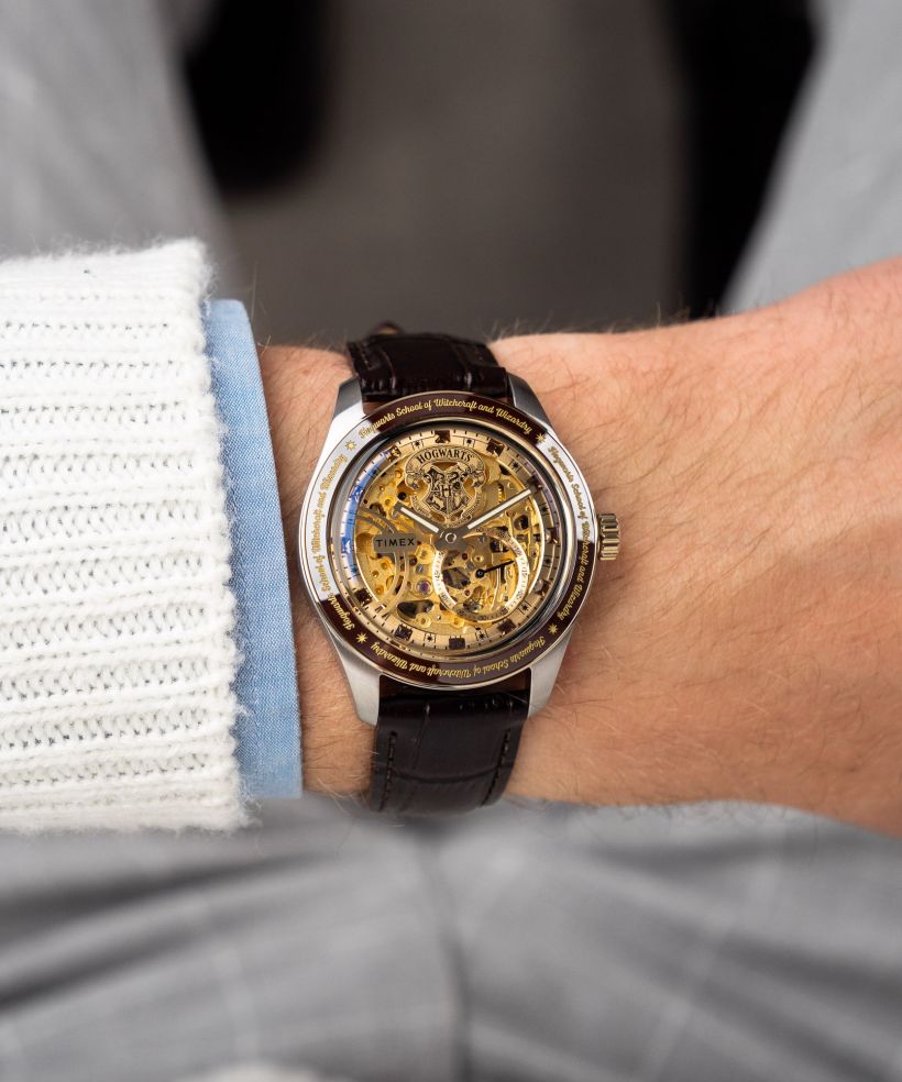 Годинник Чоловічий Timex Harry Potter X Waterbury 39mm Leather Strap Automatic Skeleton
