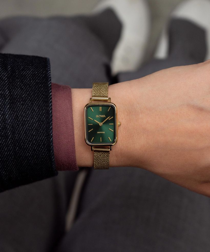 Годинник Жіночий BOWA Dubai Green-Gold Mesh 20