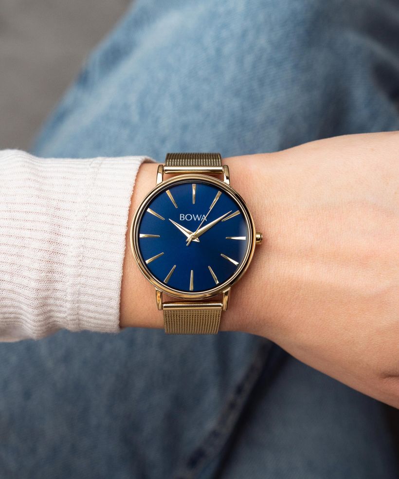 Годинник Жіночий BOWA Praha Navy Blue-Gold Mesh 38