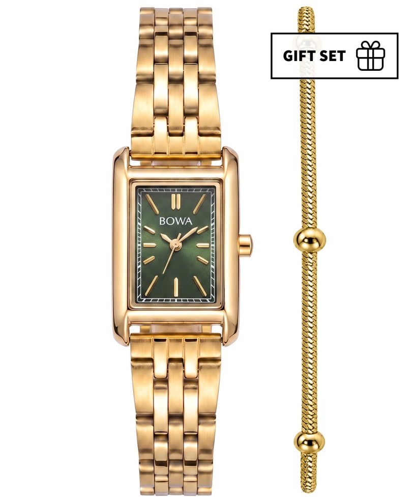 Годинник Жіночий BOWA Paris Green-Gold Steel 20 Gift Set
