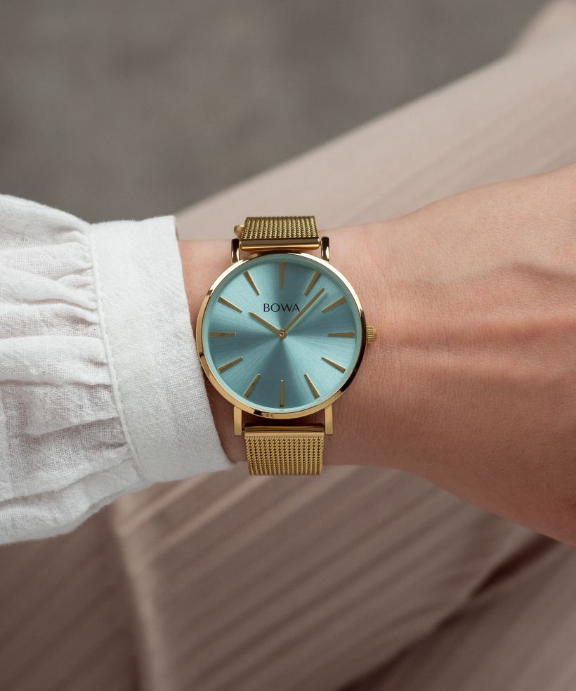Годинник Жіночий BOWA New York Light-Mint Gold Mesh 38