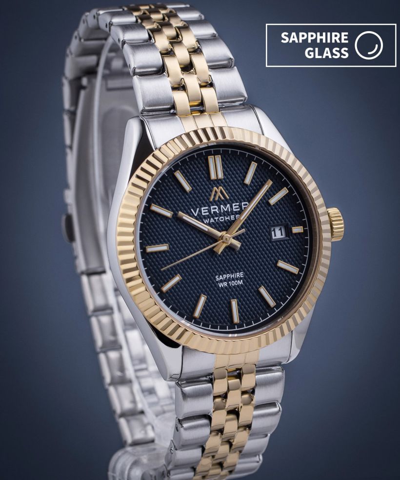 Годинник Чоловічий VERMER Ionian Navy Silver-Gold Steel