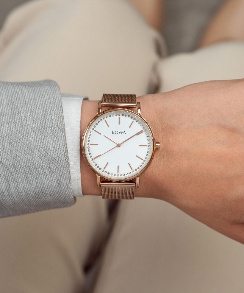 Годинник Жіночий BOWA Rio White-Rose Gold Mesh 38