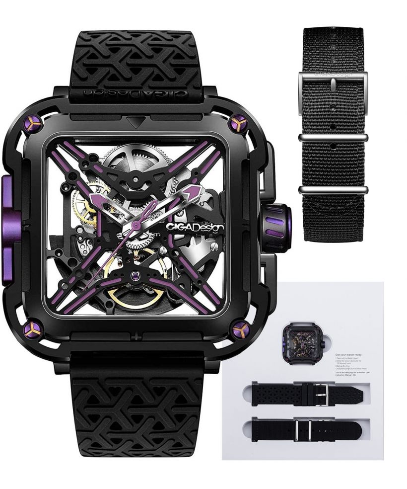 Годинник Чоловічий Ciga Design X Series Gorilla Black &amp; Purple Skeleton Automatic