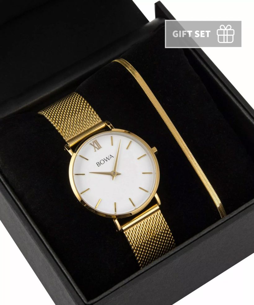 BOWA London White-Gold 33 Gift Set (годинник + браслет)