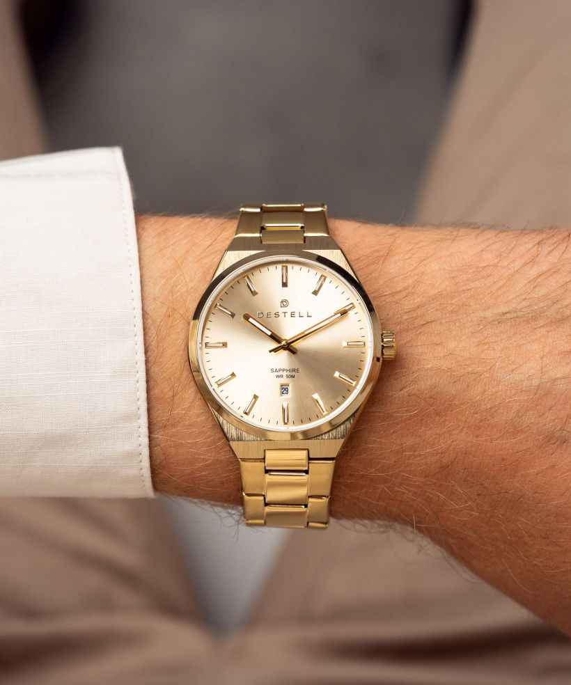 Годинник Чоловічий DESTELL Aries Full Gold Steel Sapphire