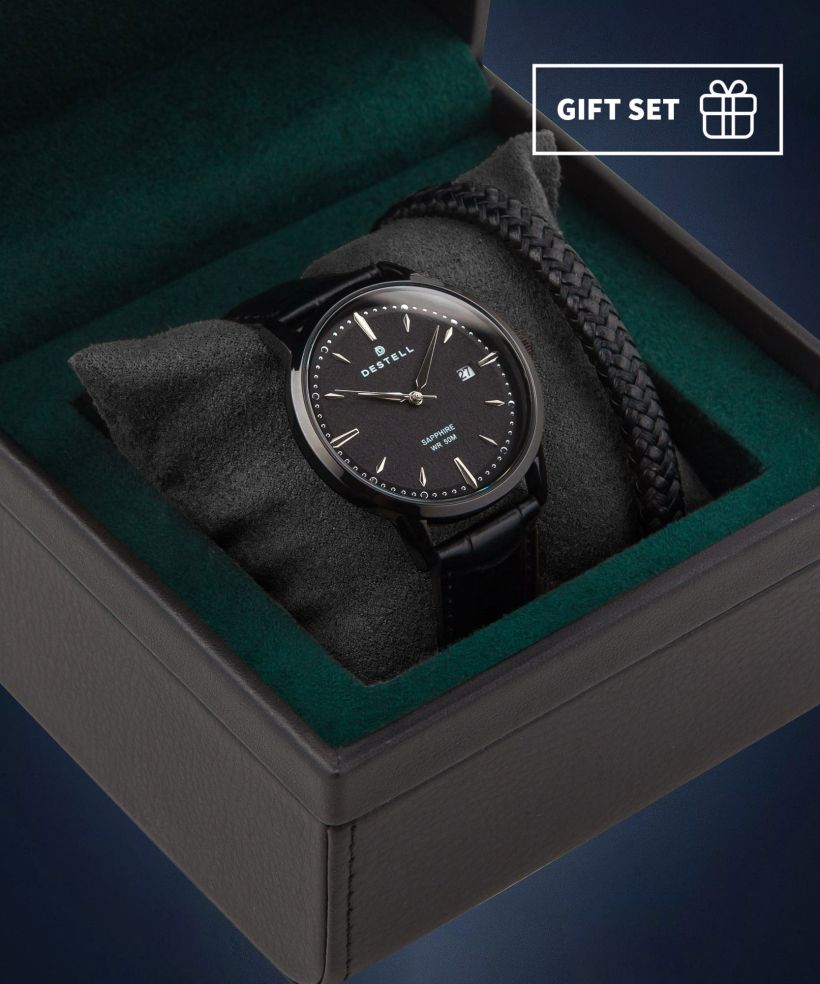 Годинник Чоловічий DESTELL Pictor Full Black Sapphire Gift Set