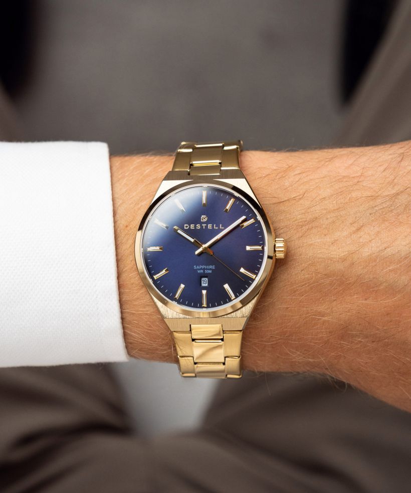 Годинник Чоловічий DESTELL Aries Blue Gold Steel Sapphire