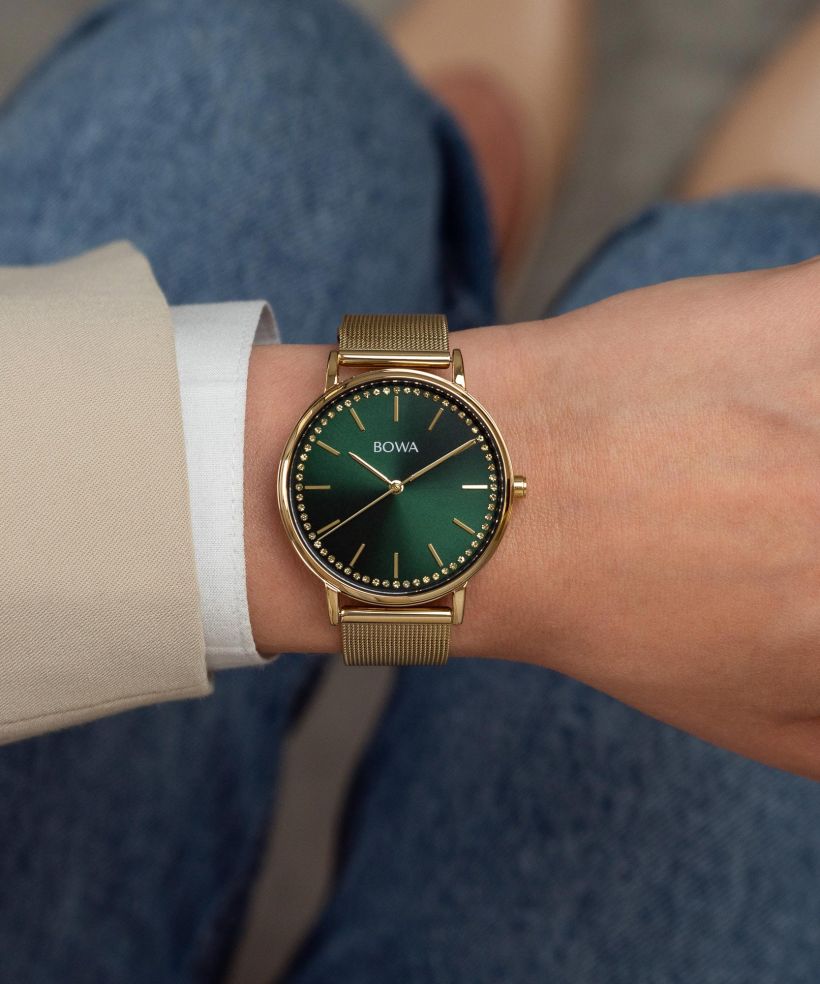 Годинник Жіночий BOWA Rio Green-Gold Mesh 38