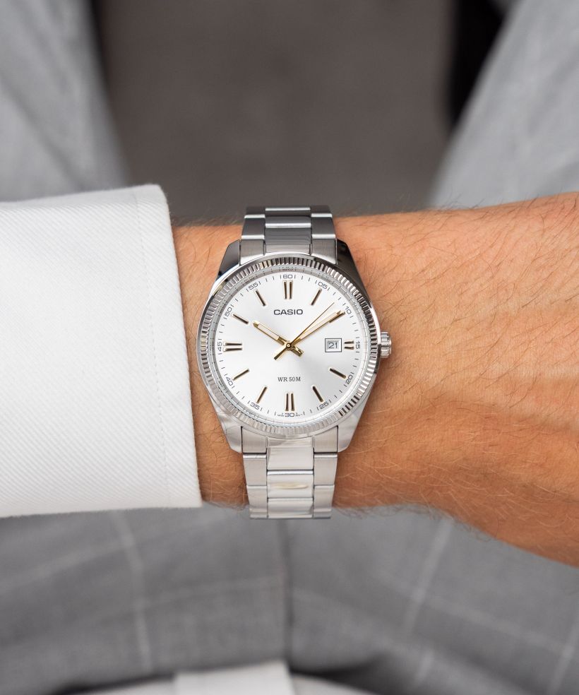 Годинник Чоловічий Casio MTP білий