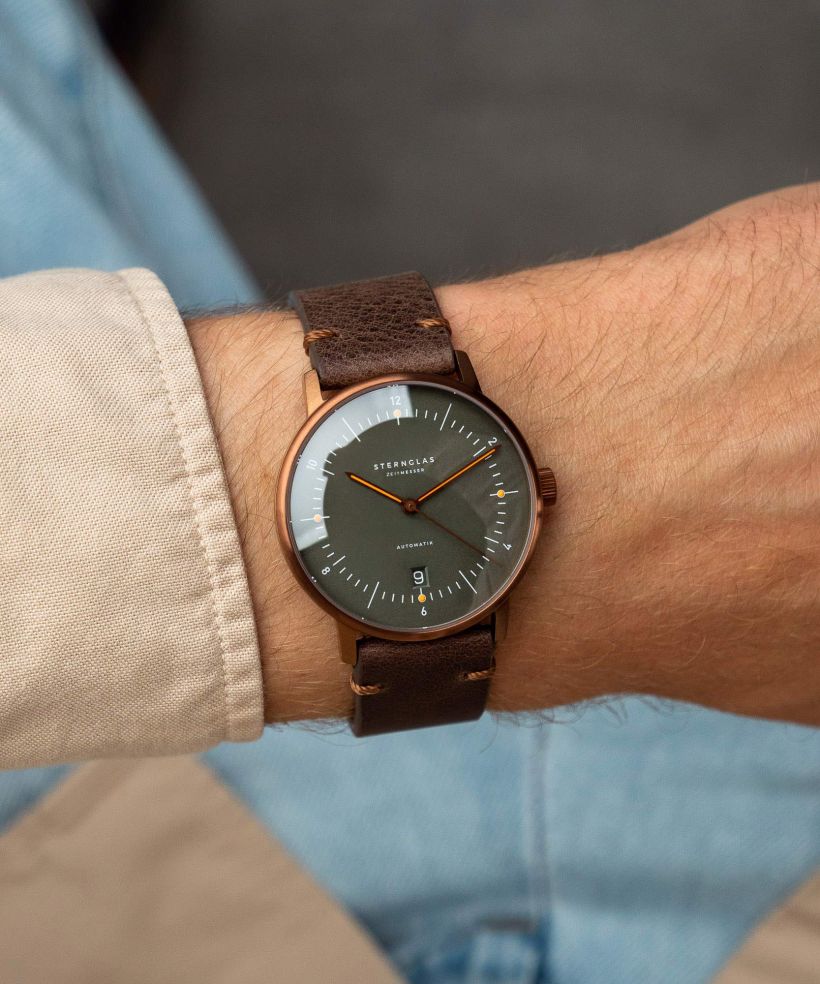 Годинник Чоловічий Sternglas Naos Automatik dunkelgrün bronze