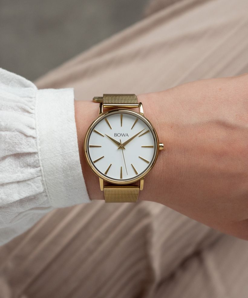 Годинник Жіночий BOWA Praha White-Gold Mesh 38