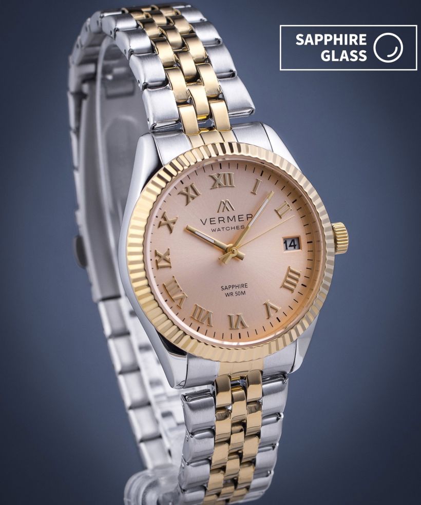 Годинник Жіночий VERMER Aegean Lady Gold Silver-Gold Steel