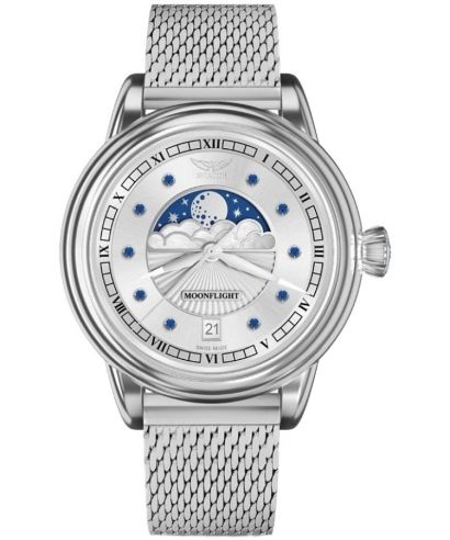 Годинник Жіночий Aviator Moonflight Gemstone Edition Silver Blue Sapphire Limited Edition