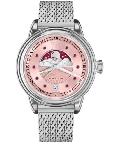 Годинник Жіночий Aviator Moonflight Gemstone Edition Pink Red Ruby Limited Edition