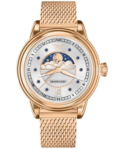 Годинник Жіночий Aviator Moonflight Gemstone Edition Silver Blue Sapphire Limited Edition