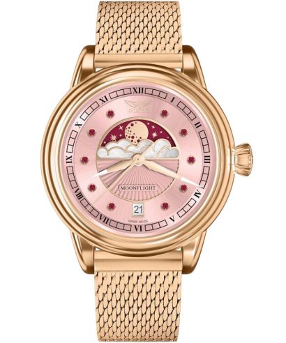 Годинник Жіночий Aviator Moonflight Gemstone Edition Pink Red Ruby Limited Edition