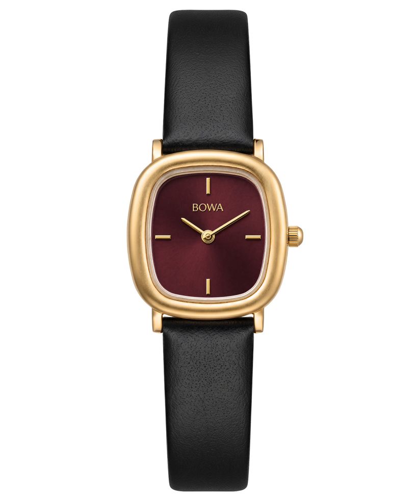 Годинник Жіночий BOWA Los Angeles Red-Gold Black Leather 24