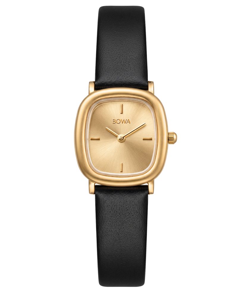 Годинник Жіночий BOWA Los Angeles Gold Black Leather 24