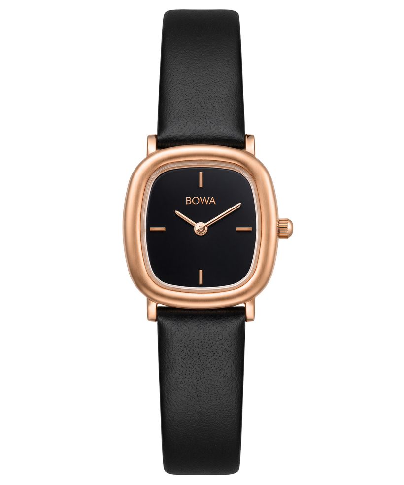Годинник Жіночий BOWA Los Angeles Black-Rose Gold Leather 24