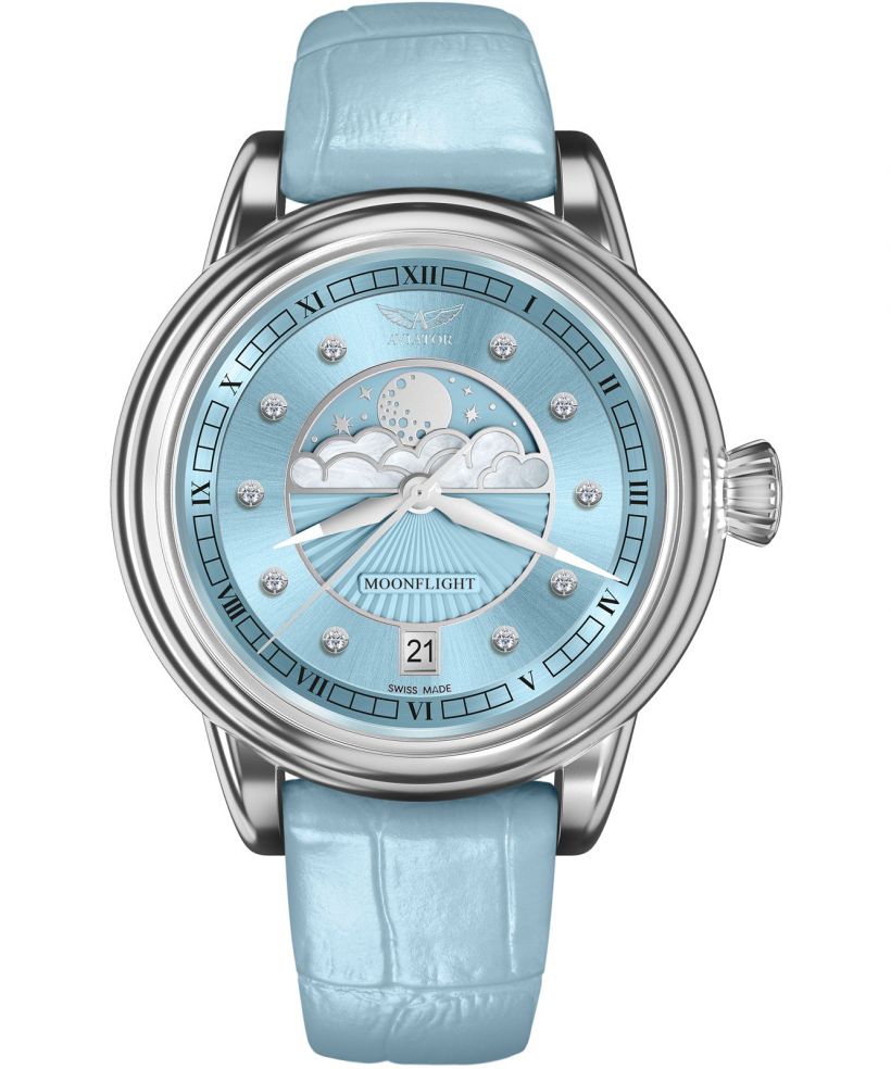 Годинник Жіночий Aviator Douglas Moonflight Ice Blue Diamonds Limited Edition