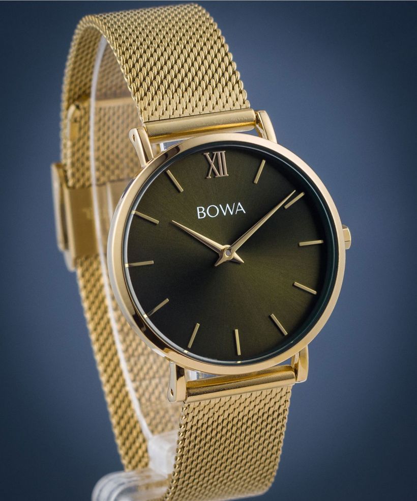Годинник Жіночий BOWA London Green-Gold Mesh 33