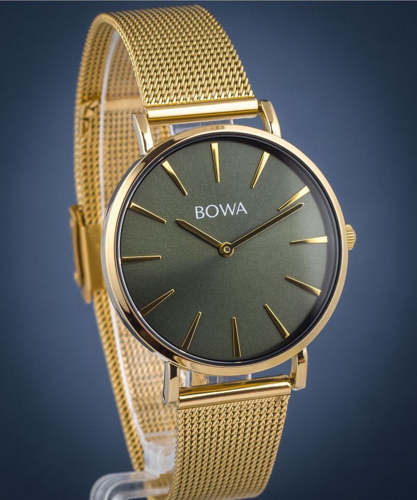Годинник Жіночий BOWA New York Green-Gold Mesh 38