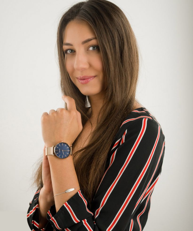 Годинник Жіночий BOWA New York Navy Blue Rose-Gold Mesh 38