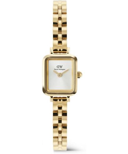 Годинник Жіночий Daniel Wellington Quadro Mini Arch 3-link White Sunray Gold