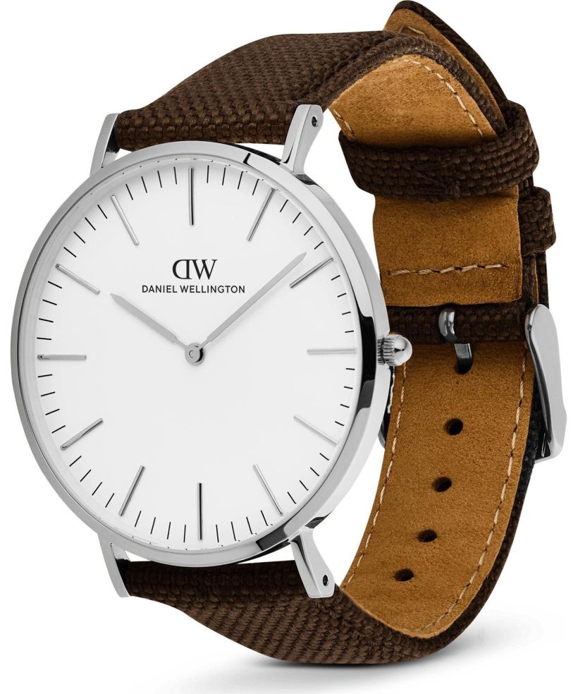 Годинник Чоловічий Daniel Wellington Classic Brown Canvas Silver 40mm