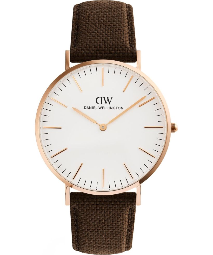 Годинник Чоловічий Daniel Wellington Classic Brown Canvas Rose Gold 40mm