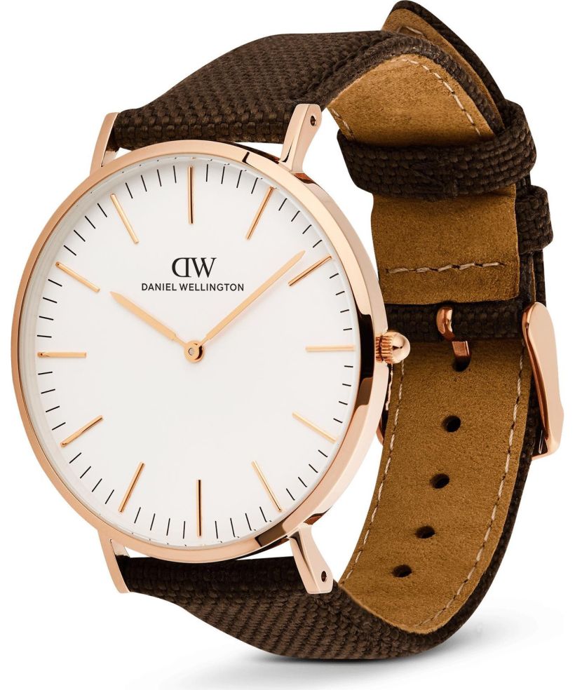 Годинник Чоловічий Daniel Wellington Classic Brown Canvas Rose Gold 40mm
