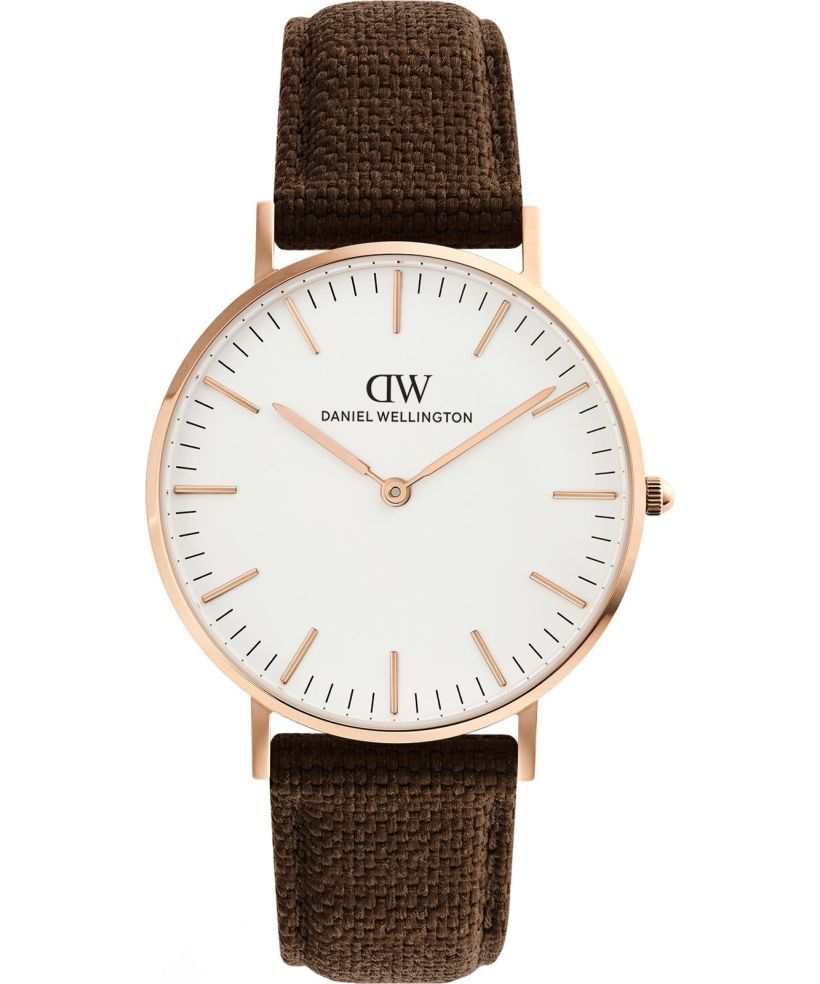 Годинник Чоловічий Daniel Wellington Classic Brown Canvas Rose Gold 36mm