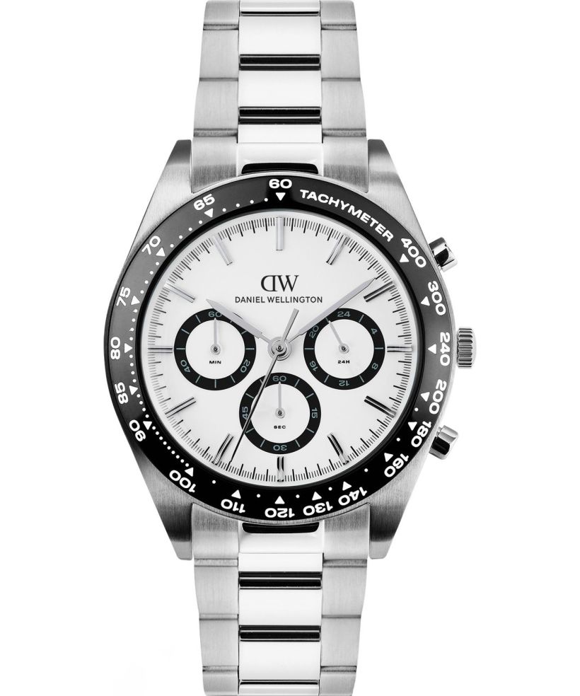 Годинник Чоловічий Daniel Wellington Iconic Tachymeter 3-Link Silver 42mm Chronograph