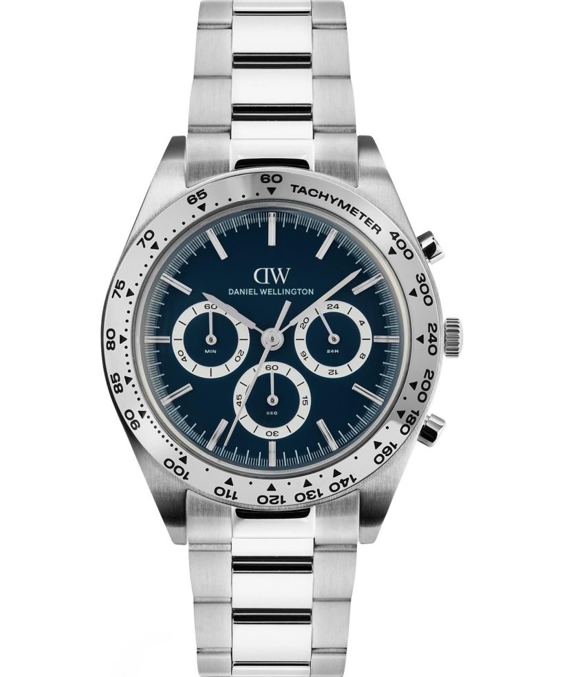 Годинник Чоловічий Daniel Wellington Iconic Tachymeter 3-Link Arctic Silver 42mm Chronograph