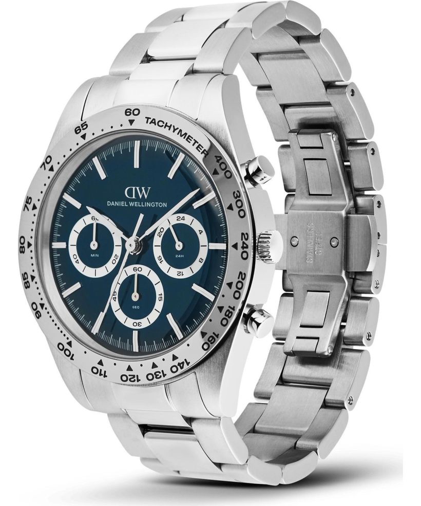 Годинник Чоловічий Daniel Wellington Iconic Tachymeter 3-Link Arctic Silver 42mm Chronograph