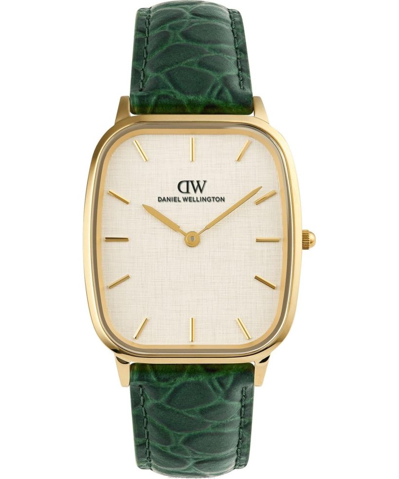 Годинник Чоловічий Daniel Wellington Marlon Green Croc Belly Linen Gold 32mm