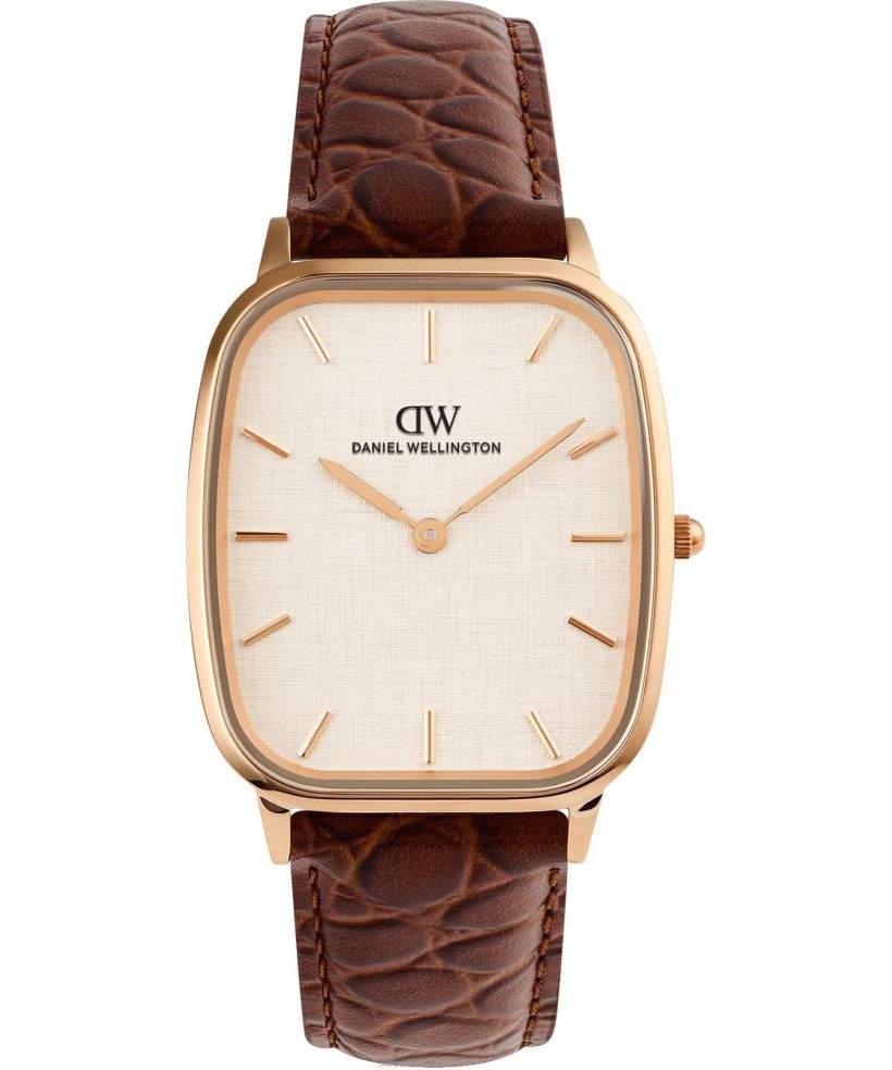 Годинник Чоловічий Daniel Wellington Marlon Brown Croc Belly Linen Rose Gold 32mm