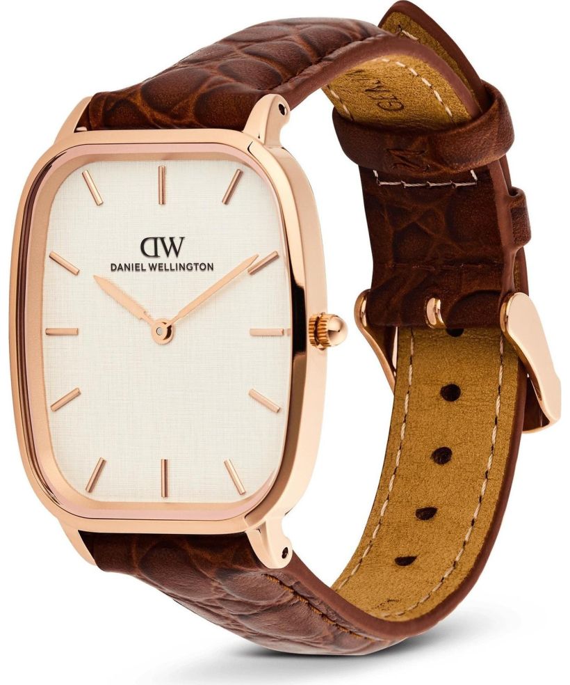 Годинник Чоловічий Daniel Wellington Marlon Brown Croc Belly Linen Rose Gold 32mm