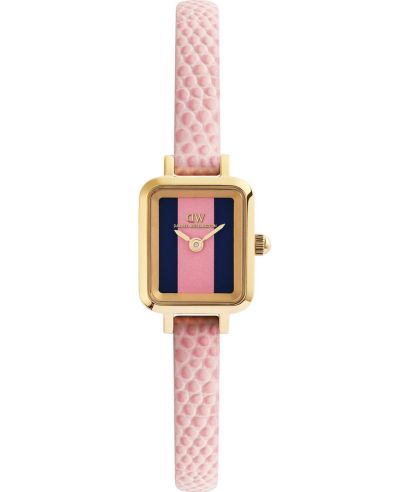 Годинник Жіночий Daniel Wellington Quadro Mini Pink Lizard Winchester Gold 15mm