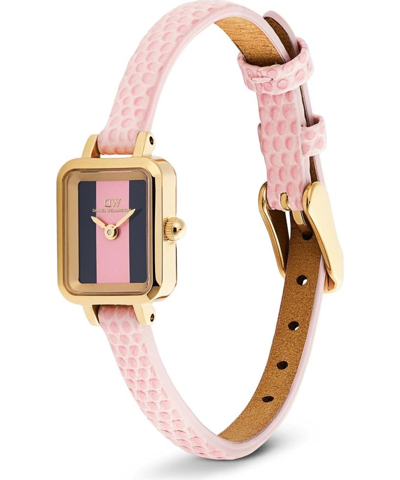 Годинник Жіночий Daniel Wellington Quadro Mini Pink Lizard Winchester Gold 15mm