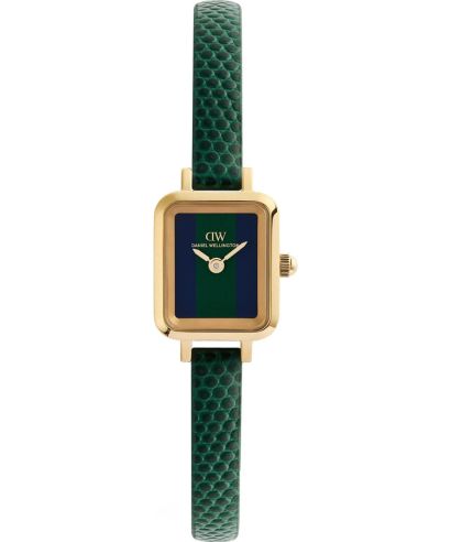 Годинник Жіночий Daniel Wellington Quadro Mini Green Lizard Warwick Gold 15mm