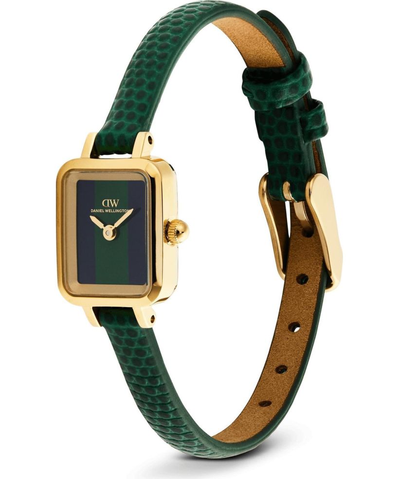 Годинник Жіночий Daniel Wellington Quadro Mini Green Lizard Warwick Gold 15mm