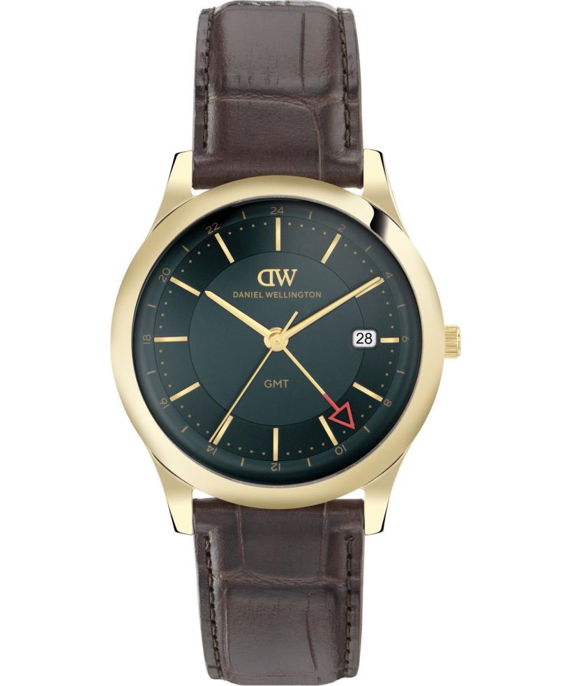 Годинник Чоловічий Daniel Wellington Pathfinder GMT Brown-Croc Green Gold 39mm