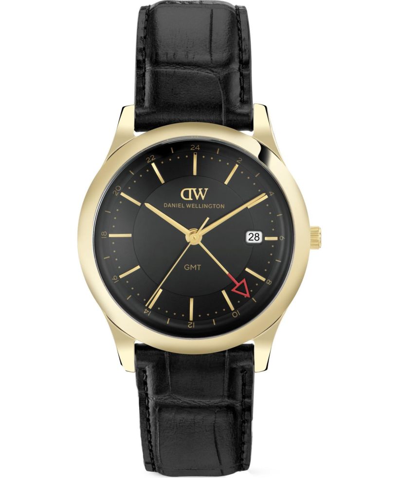 Годинник Чоловічий Daniel Wellington Pathfinder GMT Black-Croc Black Gold 39mm