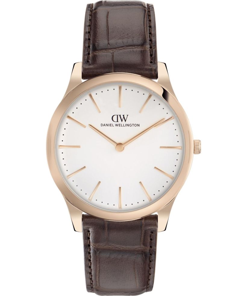 Годинник Чоловічий Daniel Wellington Pathfinder Brown-Croc Frost-White Rose Gold 39mm