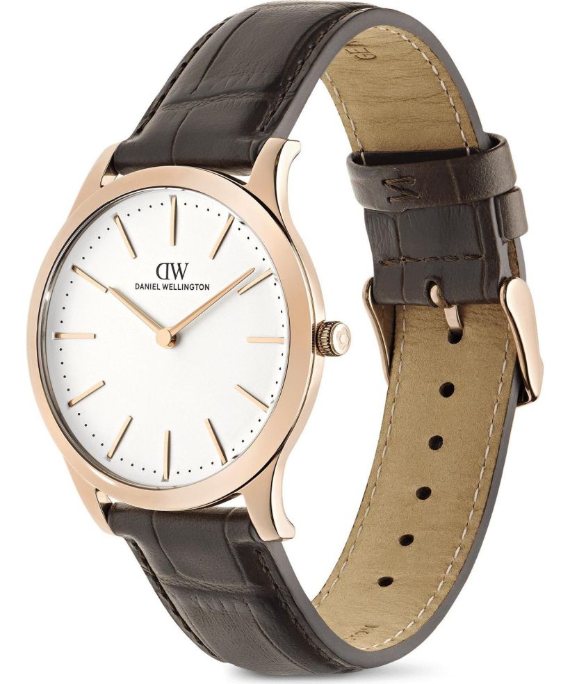 Годинник Чоловічий Daniel Wellington Pathfinder Brown-Croc Frost-White Rose Gold 39mm